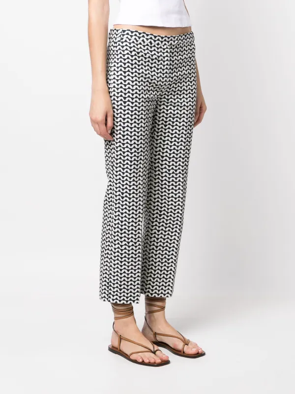 DT☆S Max Mara『RITA』プリント ストレッチコットンパンツ S Max Mara Rita ストレッチコットン パンツ | ブルー | FARFETCH JP