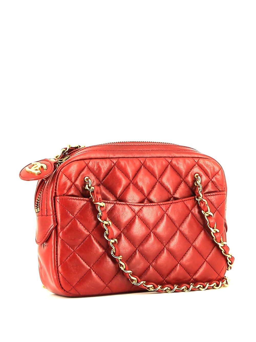 Cheap HOT SALE CHANEL diamond-quilted logo pull-tab camera bag Women