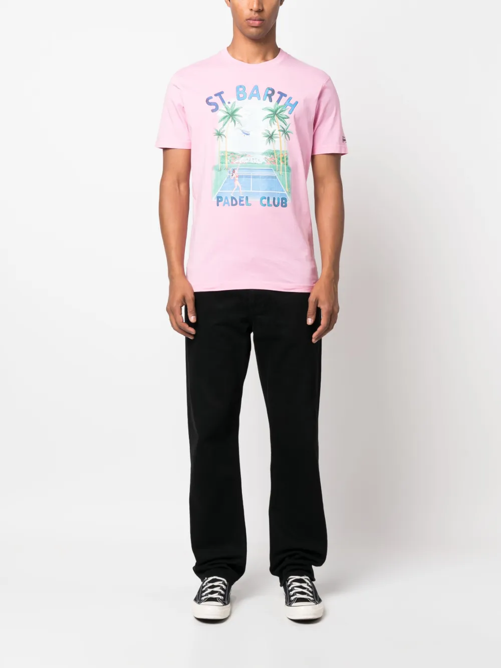 MC2 Saint Barth graphic-print cotton T-shirt - Roze