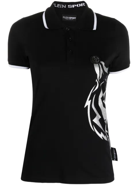 Plein Sport logo-print cotton polo shirt