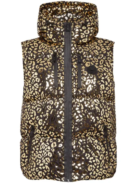 Plein Sport leopard-print puffer gilet