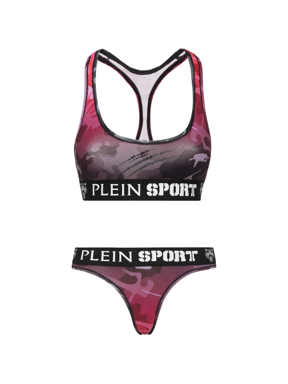 Plein Sport camouflage-print logo-underband underwear set - Rosa