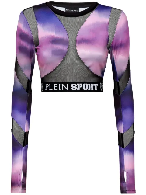 Plein Sport top manga larga con estampado abstracto