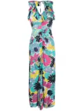 DVF Diane von Furstenberg floral-print ruffle-collar dress - Blue