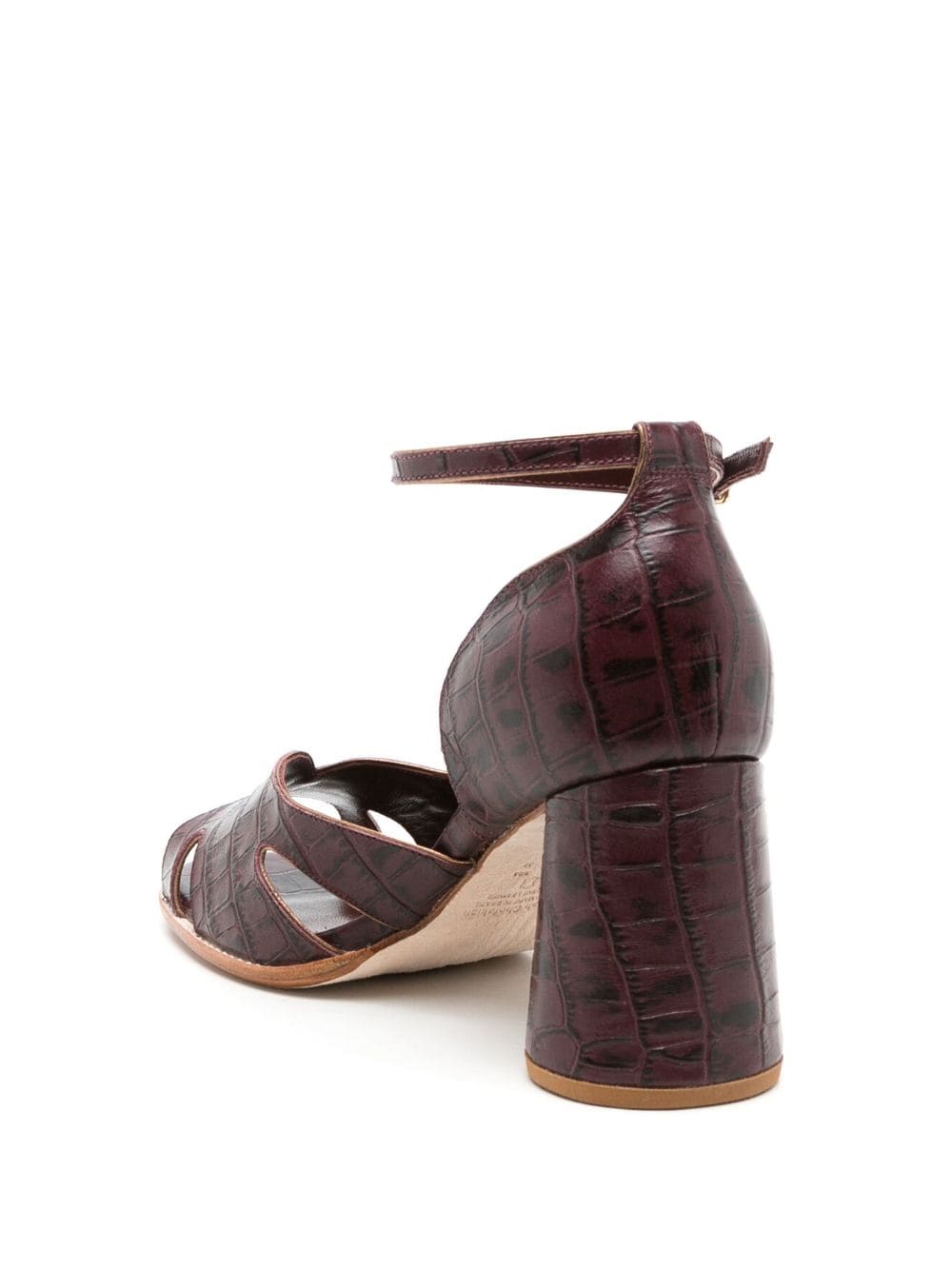 Shop Sarah Chofakian Lucie 65mm Leather Sandals In Brown