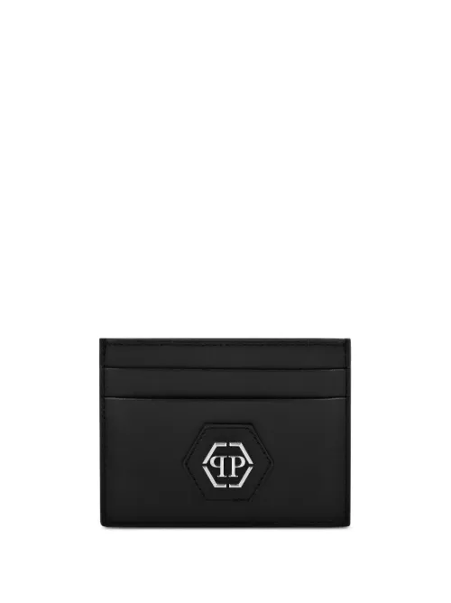 Porte-cartes en cuir à plaque logo - Philipp Plein - Modalova
