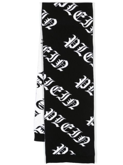 Philipp Plein Gothic Plein intarsia-knit scarf Men