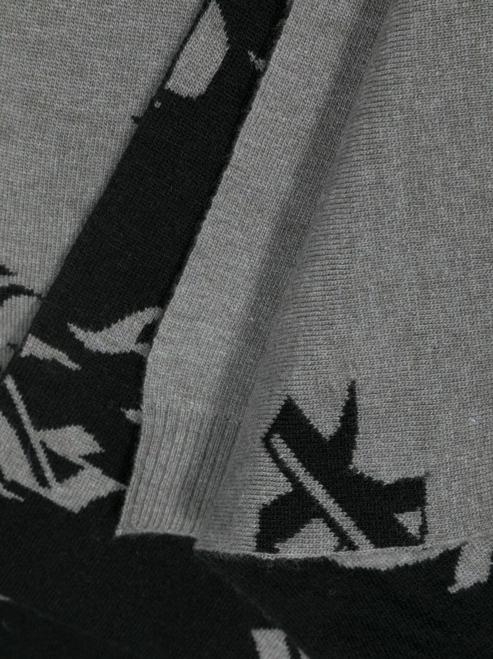 Shop Philipp Plein Gothic Plein Intarsia-knit Scarf In Grey