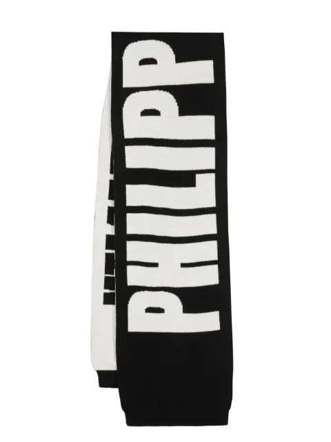 Philipp Plein logo-jacquard wool scarf Men