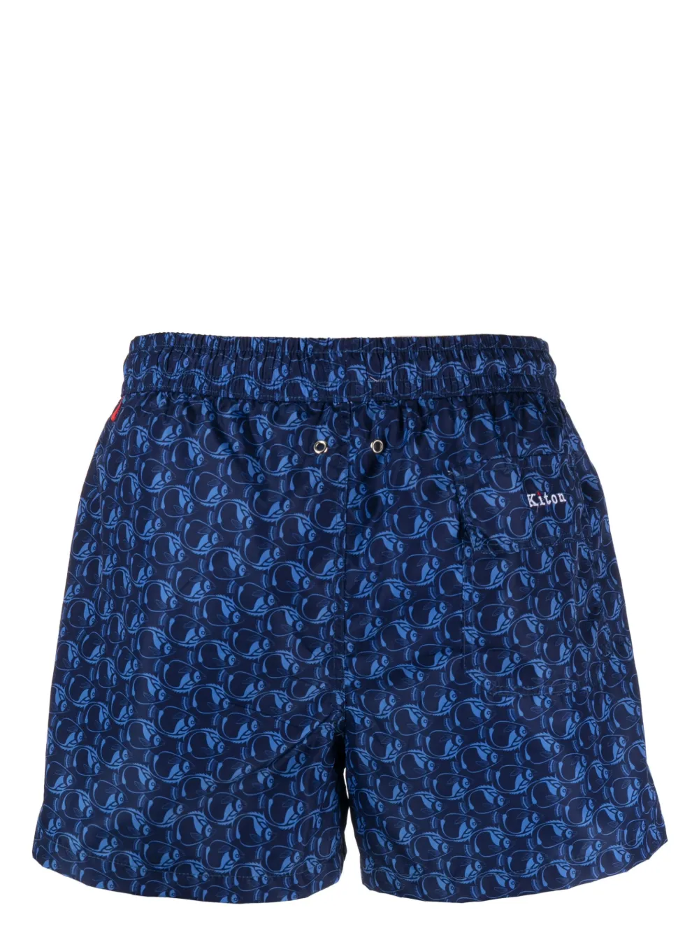 Kiton logo-print swim shorts - Blauw