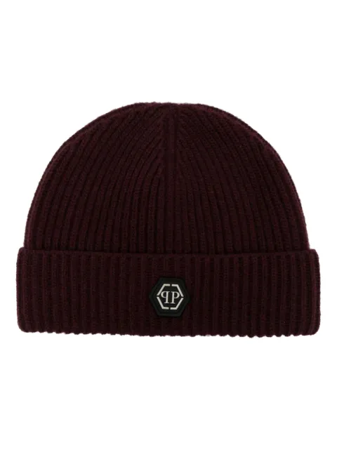 Philipp Plein logo-plaque wool beanie