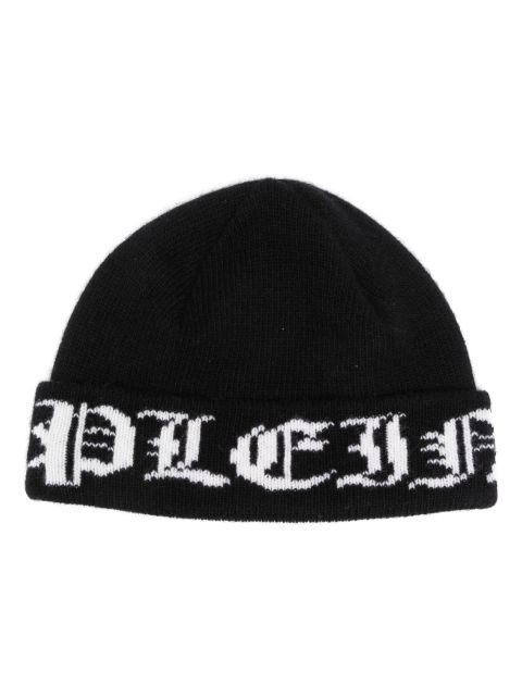 Philipp Plein gothic plein wool beanie hat Men