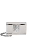 Philipp Plein Mirror leather clutch bag - Silver