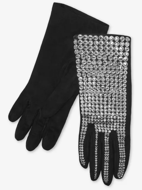 Philipp Plein suede mid-gloves crystal
