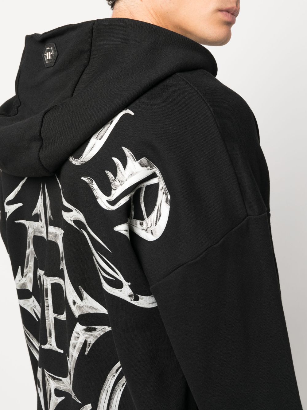 Philipp Plein Chrome logo-print hoodie Men