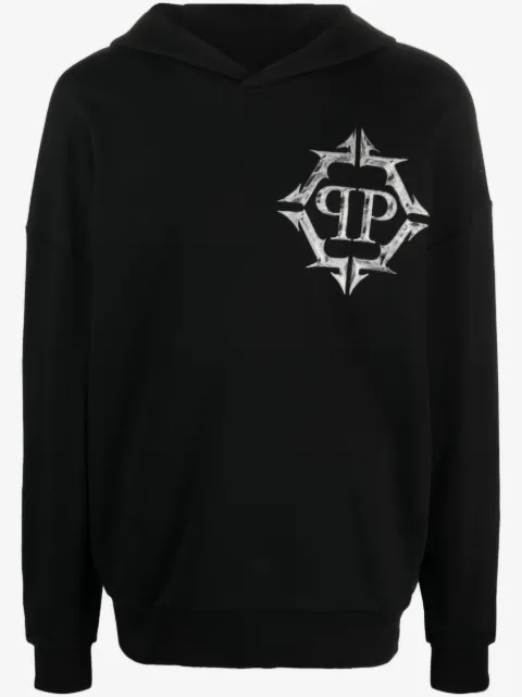 Philipp Plein Chrome logo印花连帽衫