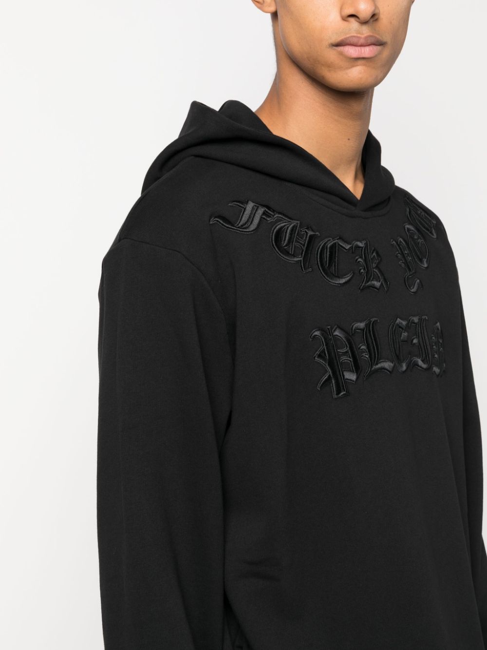 Philipp Plein Gothic Plein logo-embroidered hoodie Men