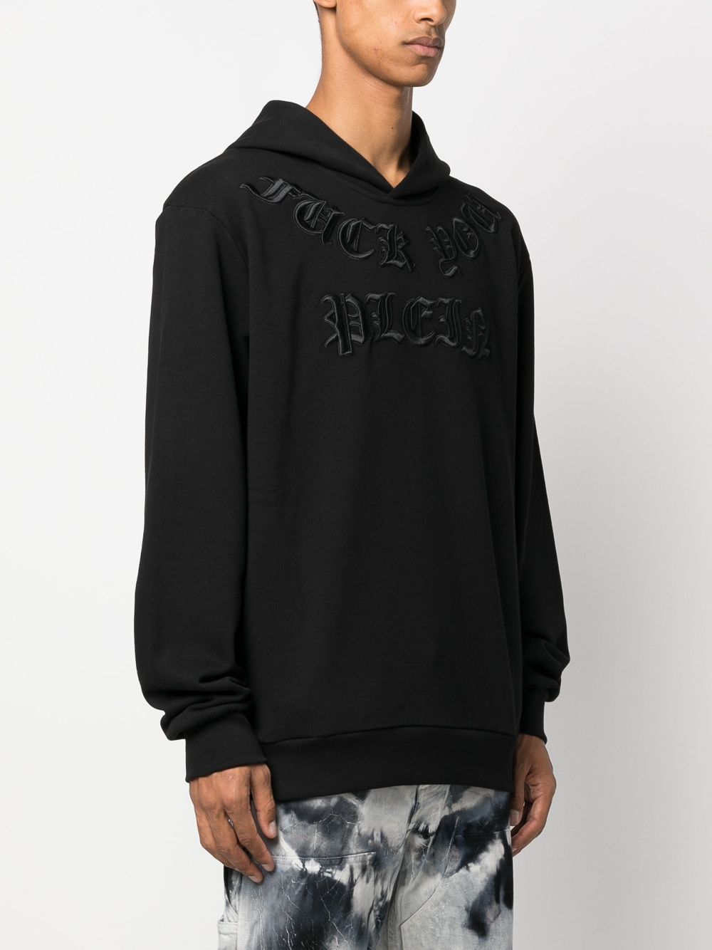 Philipp Plein Gothic Plein logo-embroidered hoodie Men