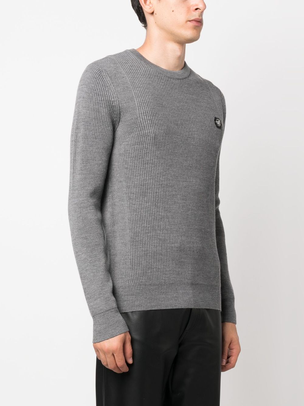 Philipp Plein logo-plaque merino jumper Men