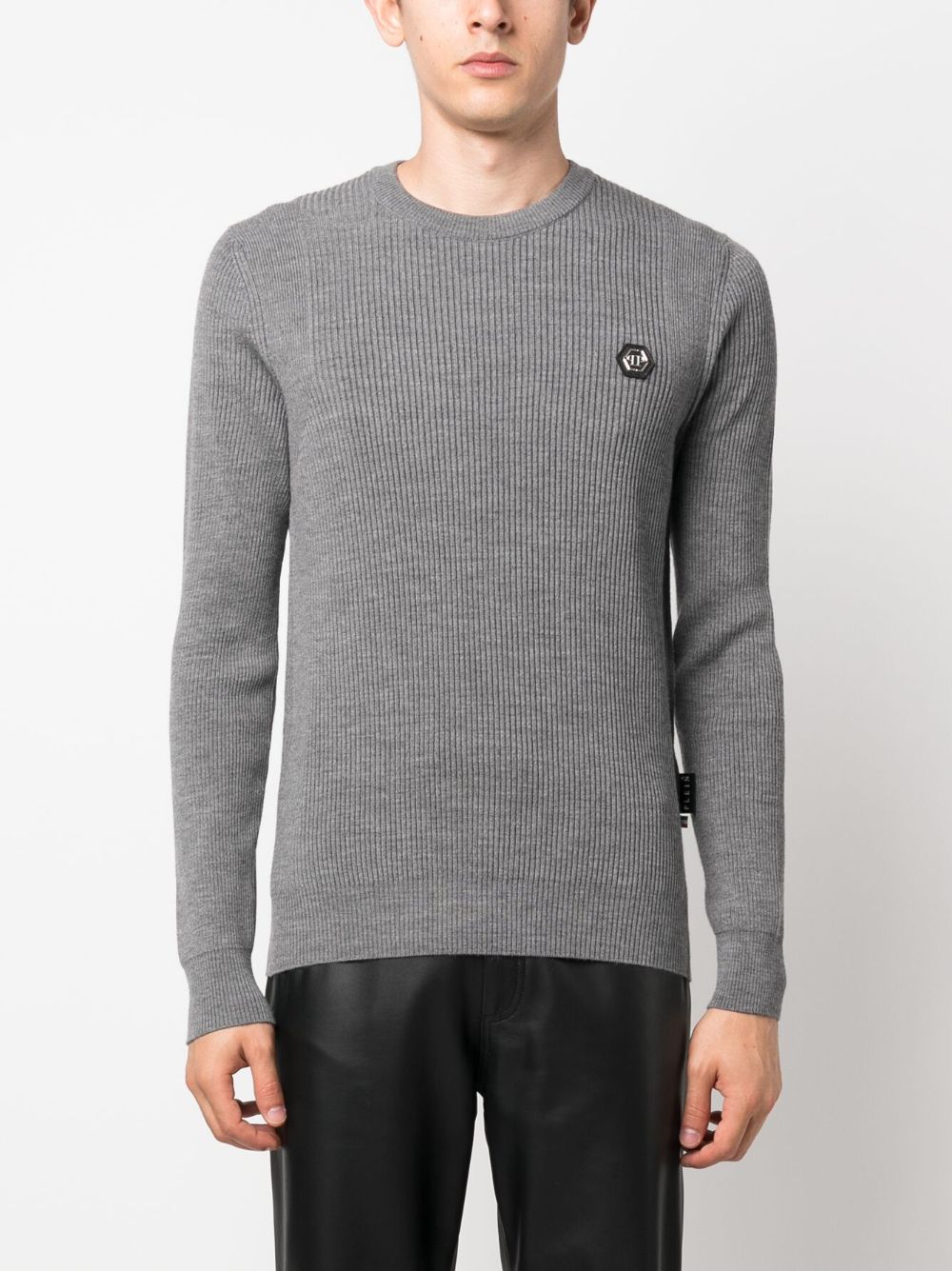 Philipp Plein logo-plaque merino jumper Men