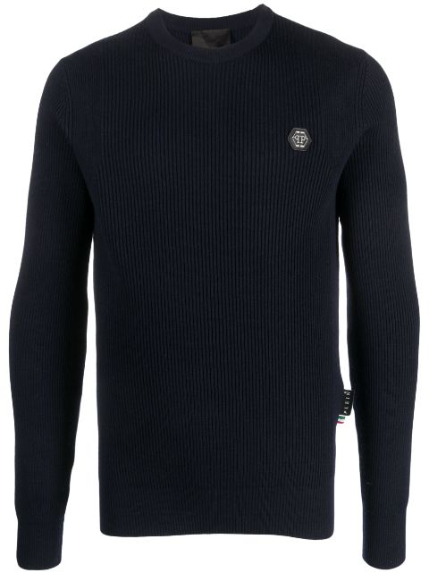 Philipp Plein Skull&Bones merino knit jumper Men