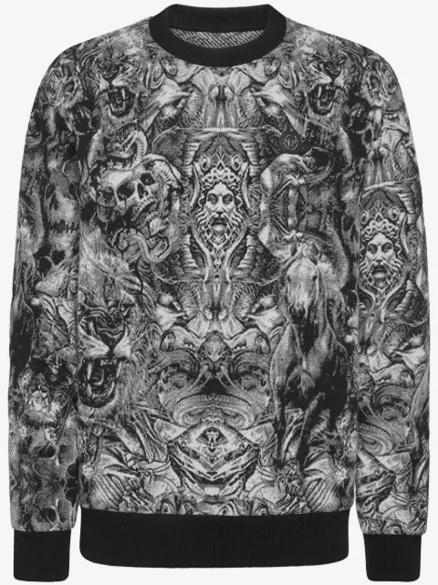 Philipp Plein Tattoo-jacquard crew-neck jumper