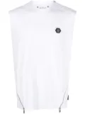 Philipp Plein Hexagon zip-detail quilted tank top - White
