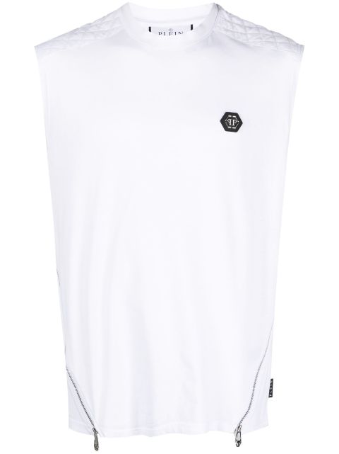 Philipp Plein logo-patch sleeveless T-shirt Men