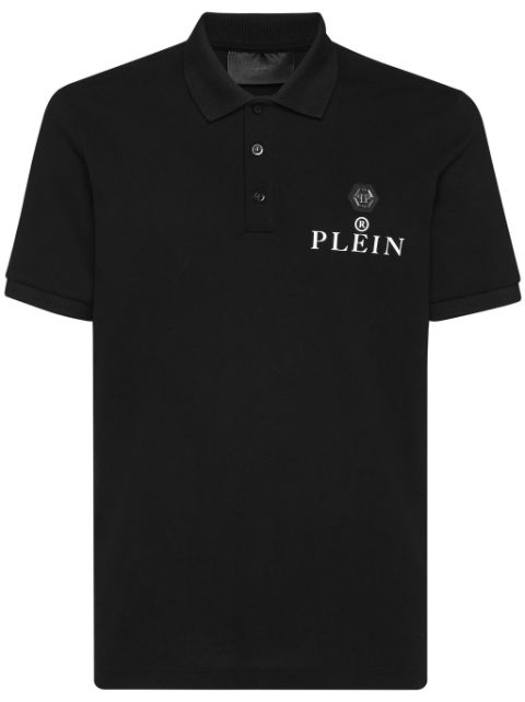 Philipp Plein pique logo-patch polo shirt Men