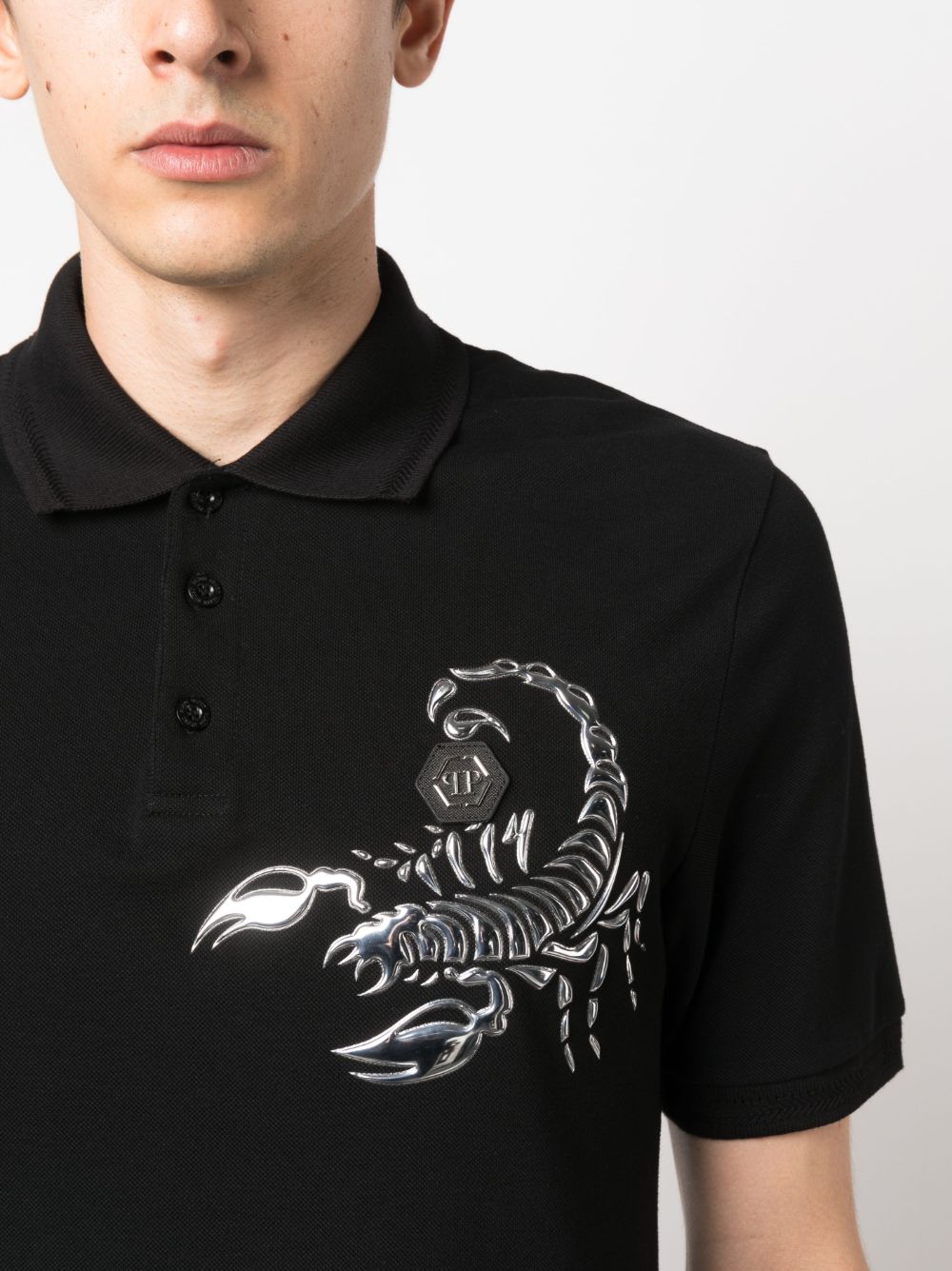 Cheap Philipp Plein Scorpion cotton polo shirt Men