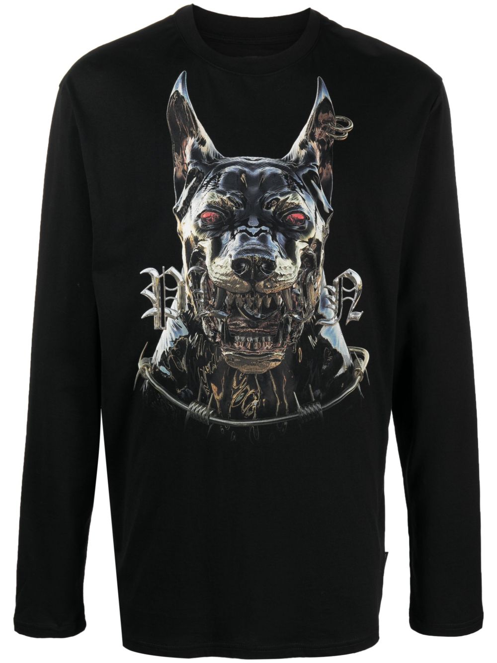 Philipp Plein graphic-print long-sleeve T-shirt – Black