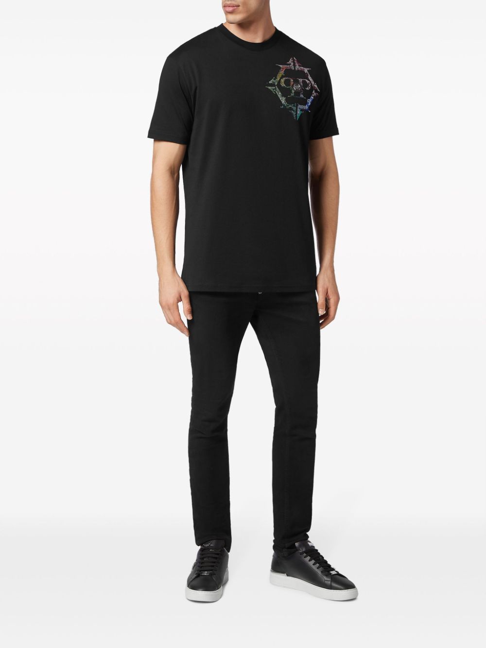 Shop Philipp Plein Logo-patch Cotton T-shirt In Black