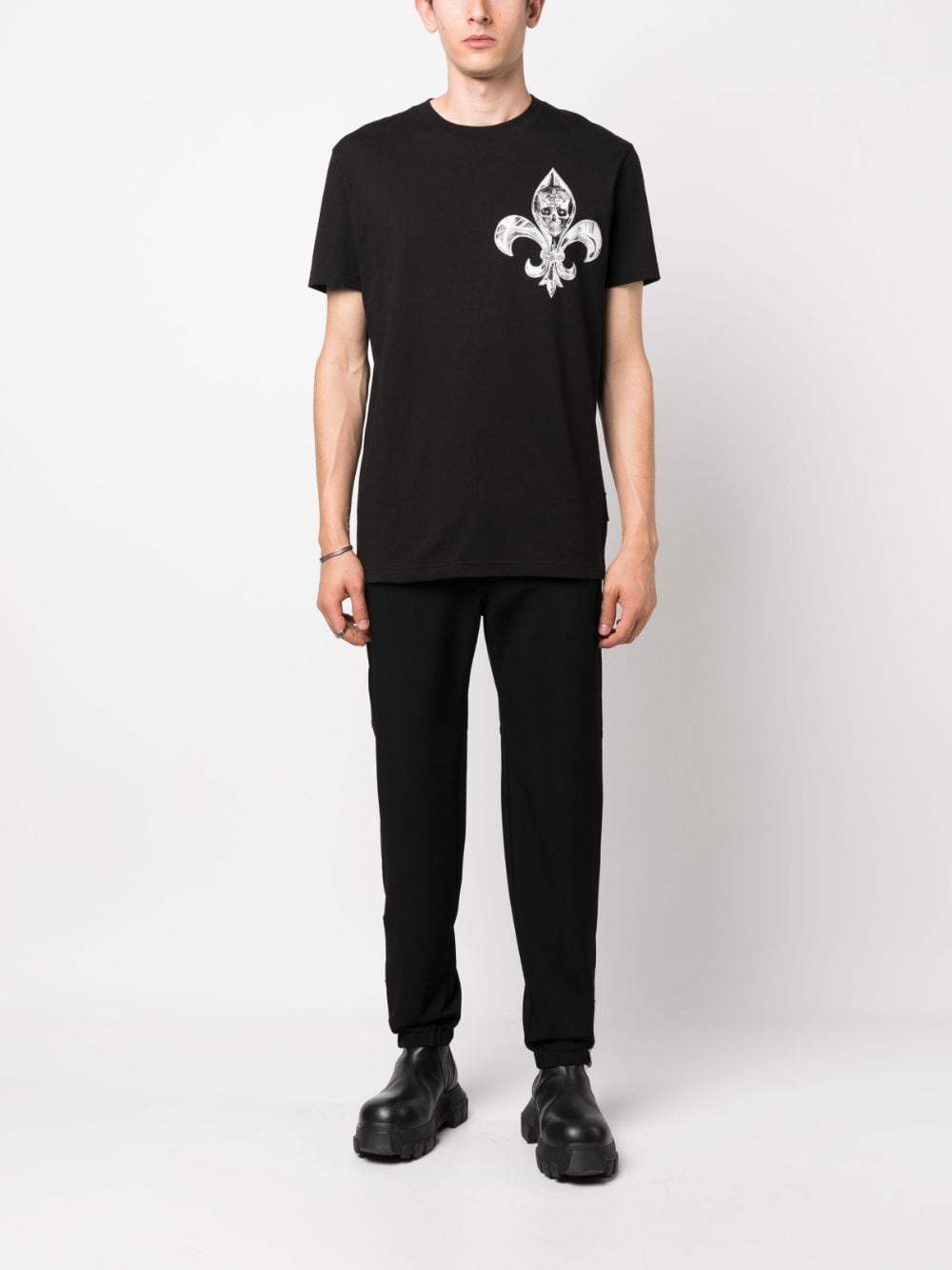 Philipp Plein T-shirt met doodskopprint - Zwart