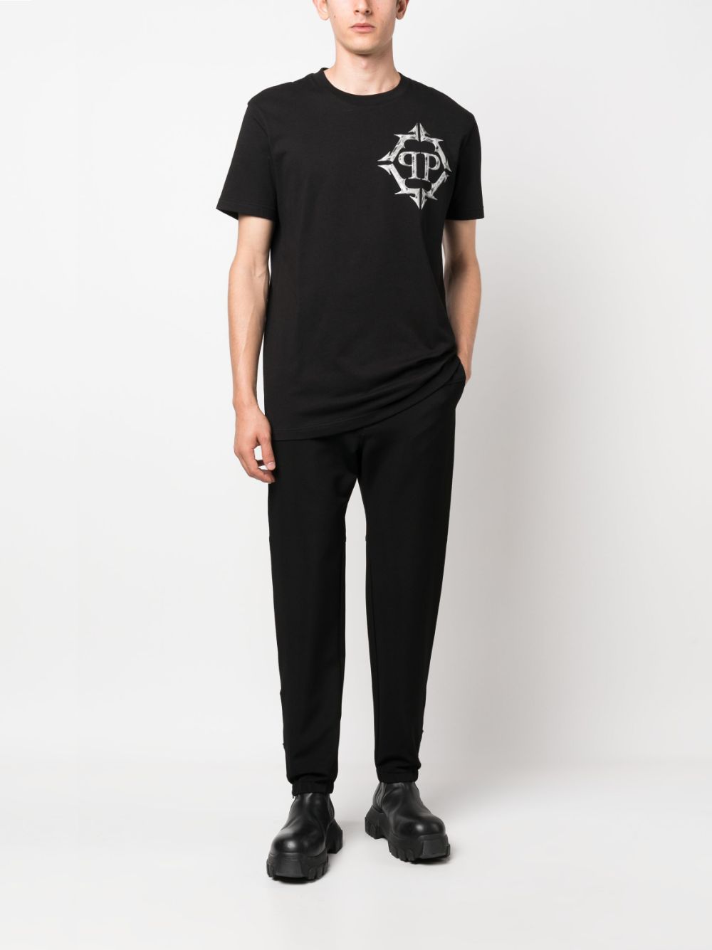 Philipp Plein T-shirt met ronde hals - Zwart