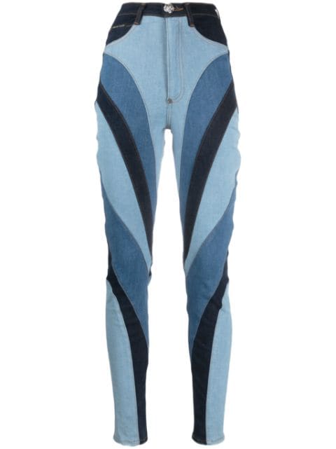 Philipp Plein patchwork-design high-waist skinny jeans
