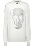 Philipp Plein skull-motif crystal-embellished sweatshirt - White