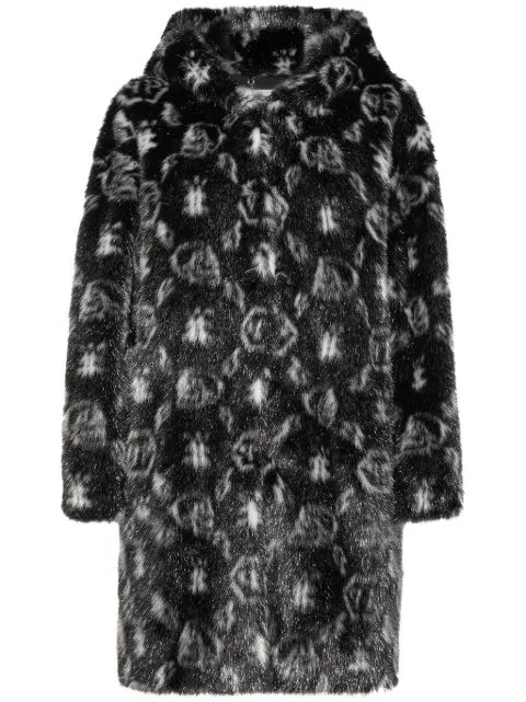 Philipp Plein monogram-print hooded coat