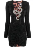 Philipp Plein crystal-embellished ruched minidress - Black