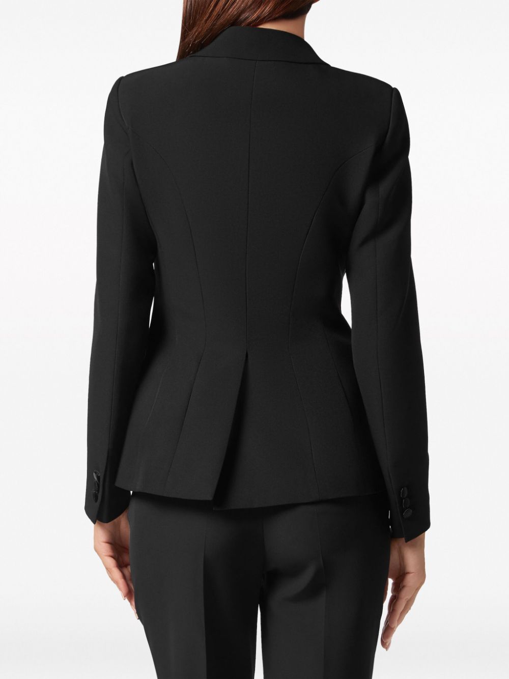 Shop Philipp Plein Peak-lapel Single-breasted Blazer In Black