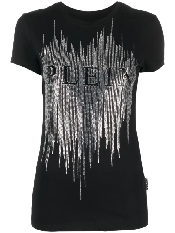 Philipp Plein crystal-embellished Logo T-shirt | Black | FARFETCH ID