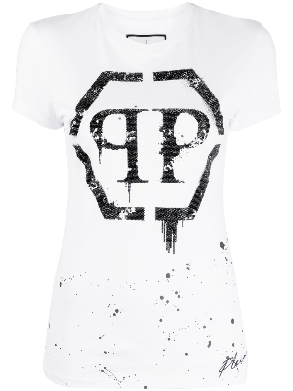 Philipp Plein Sexy Pure Fit Hexagon T-shirt In White