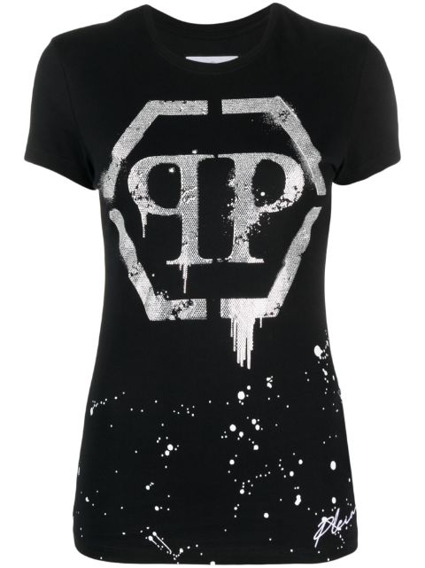 Philipp Plein crystal-embellished logo T-shirt Women