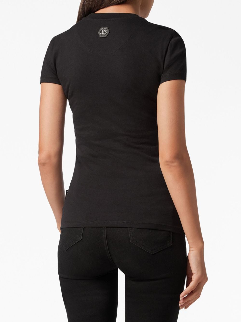 Shop Philipp Plein Logo-embellished Cotton T-shirt In Black