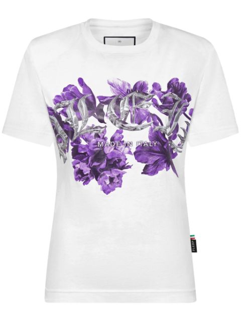 Philipp Plein floral-print cotton T-shirt Women