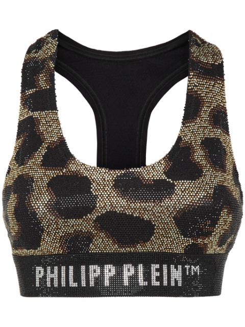 Philipp Plein leopard-print cropped top Women