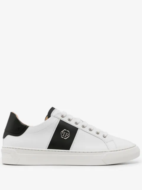Philipp Plein logo-plaque leather sneakers