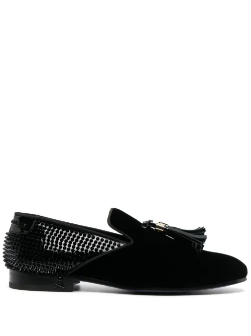 Mocassins en velours à détails de clous - Philipp Plein - Modalova