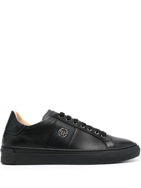 Philipp Plein logo-plaque leather sneakers Men