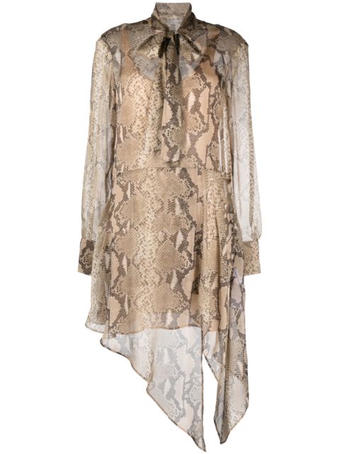 Stella McCartney python-print silk-chiffon midi dress Women