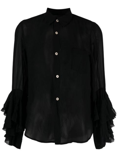 Comme Des Garcons Comme Des Garcons ruffle-detailed semi-sheer shirt Women